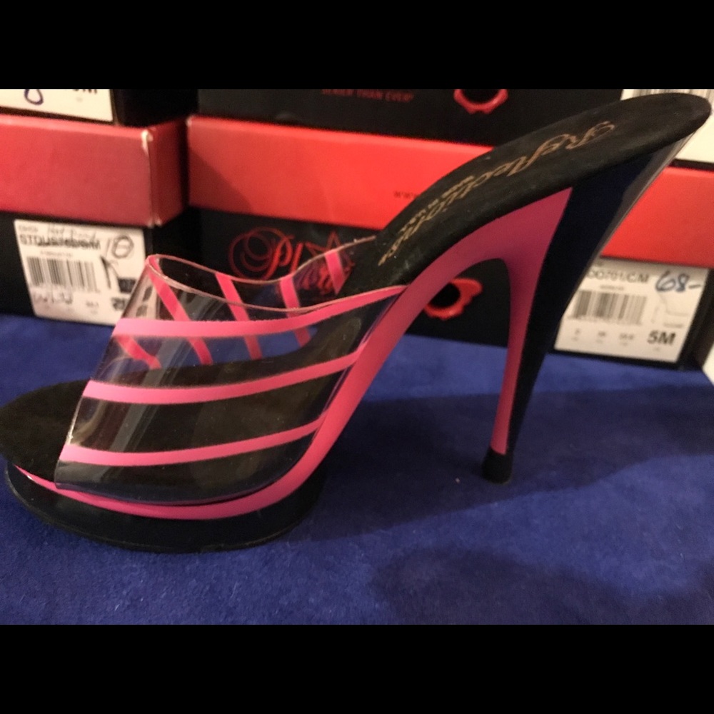 Hot pink and black heel